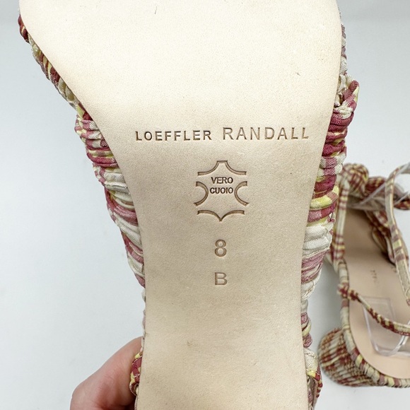 Loeffler Randall Camellia Bow Heel In Cranberry Plaid US 8 - Picture 14 of 15